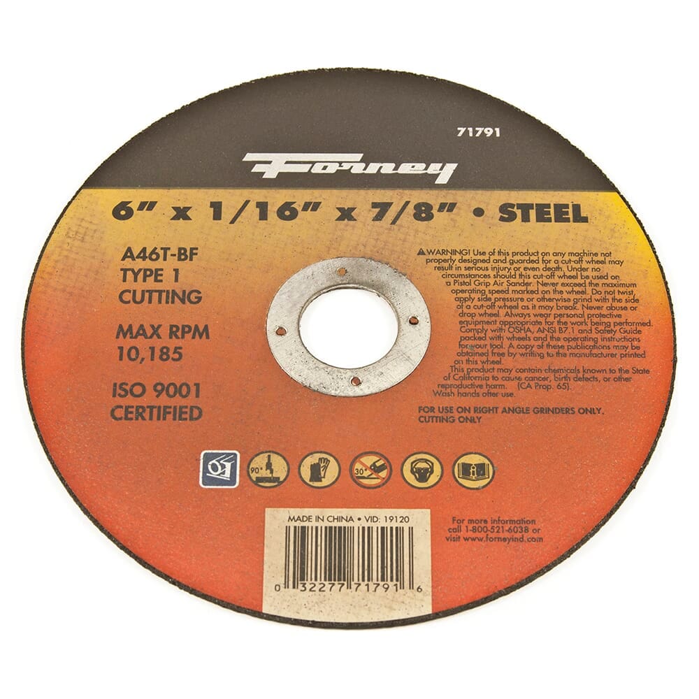 71791 Cut-Off Wheel, Metal, Type 1